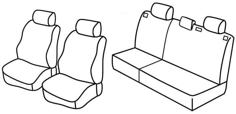 Set coprisedili Superior - Nero/Blu - compatibile per Opel Astra G sw (10/98>02/04)