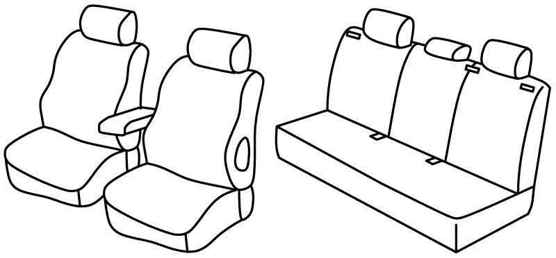 Set coprisedili Superior - Grigio/Nero - compatibile per Opel Astra H 5p (03/04>12/09)