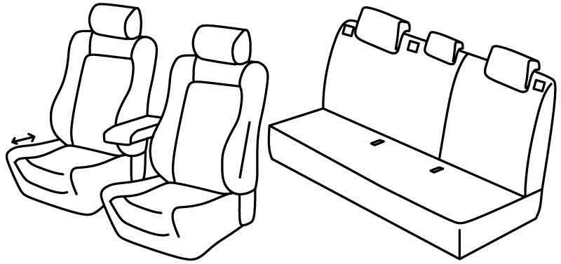 Set coprisedili Superior - Nero/Rosso - compatibile per Opel Astra J 5p (01/10>10/15)