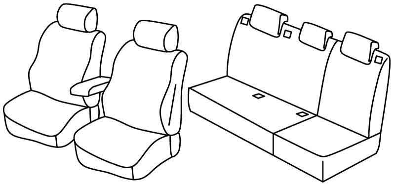 Set coprisedili Superior - Nero/Grigio - compatibile per Opel Astra J Sports Tourer (11/10>02/16)