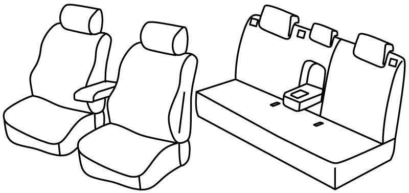 Set coprisedili Superior - Nero/Rosso - compatibile per Opel Astra J 5p (11/12>10/15)