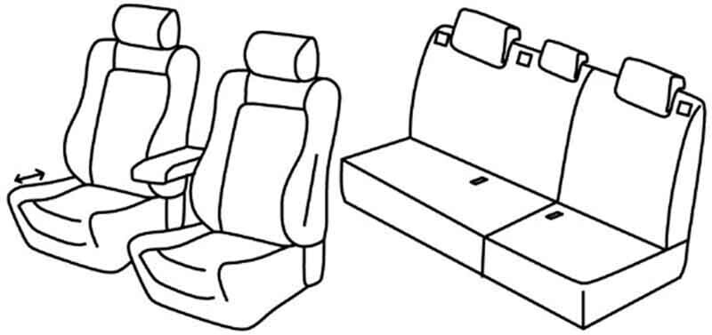 Set coprisedili Superior - Beige - compatibile per Opel Astra J Sports Tourer (11/12>02/16)