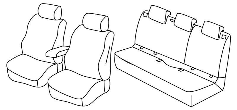 Set coprisedili Superior - Nero/Rosso - compatibile per Opel Astra K 5p (11/15>11/21) - Opel Astra K Sports Tourer (03/16>02/22)