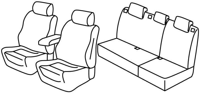 Set coprisedili Superior - Nocciola - compatibile per Opel Astra J Sports Tourer (11/10>02/16)