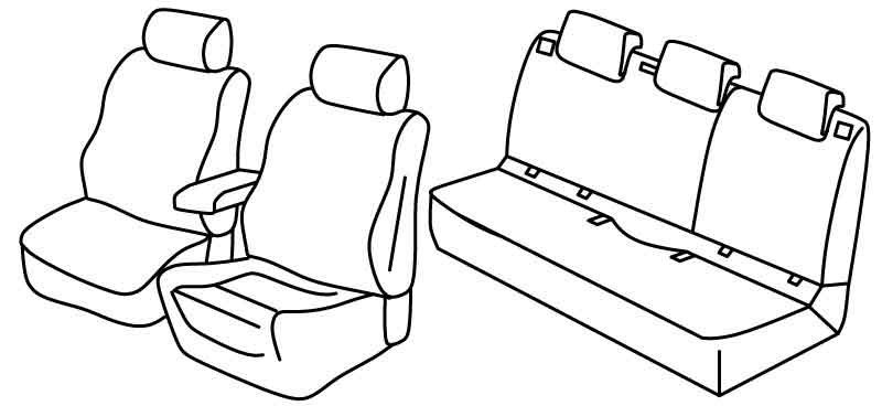 Set coprisedili Superior - Nero/Rosso - compatibile per Opel Astra K 5p (11/15>11/21)