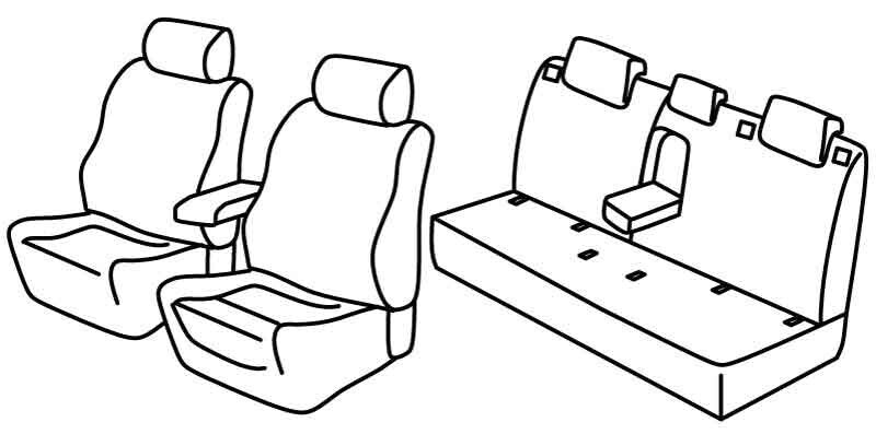 Set coprisedili Superior - Nero/Rosso - compatibile per Opel Astra L 5p (12/21>)