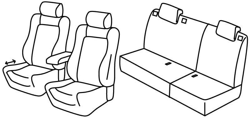 Set coprisedili Superior - Beige - compatibile per Opel Astra J Sports Tourer (11/10>02/16)