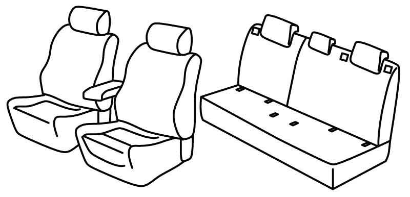 Set coprisedili Superior - Nero/Rosso - compatibile per Opel Astra L 5p (12/21>)