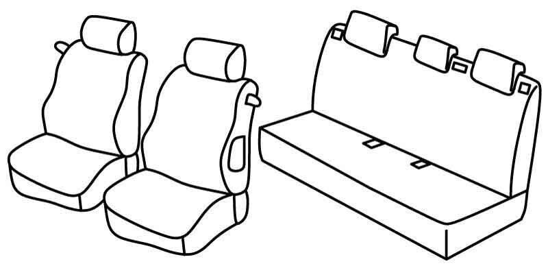 Set coprisedili Superior - Grigio/Nero - compatibile per Peugeot 207 3p (05/06>11/12) - Peugeot 207 Plus 3p (02/13>08/14)