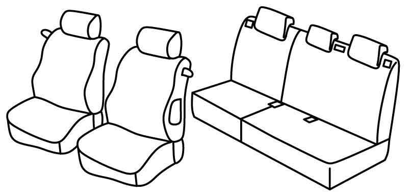 Set coprisedili Superior - Nocciola - compatibile per Peugeot 207 3p (05/06>11/12) - Peugeot 207 Plus 3p (02/13>08/14)