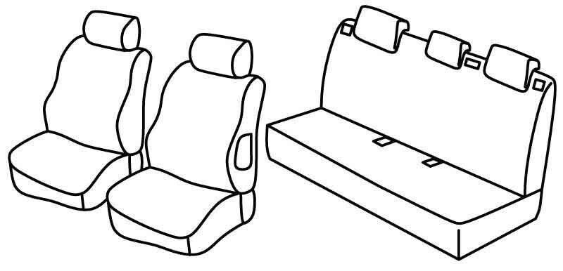 Set coprisedili Superior - Nero/Blu - compatibile per Peugeot 207 5p (05/06>11/12) - Peugeot 207 Plus 5p (02/13>08/14)
