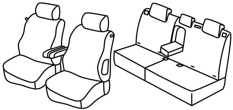 Set coprisedili Superior - Nero/Blu - compatibile per Peugeot 307 3p (06/01>08/07)