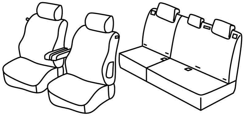 Set coprisedili Superior - Grigio/Nero - compatibile per Peugeot 307 3p (06/01>08/07) dal 2006