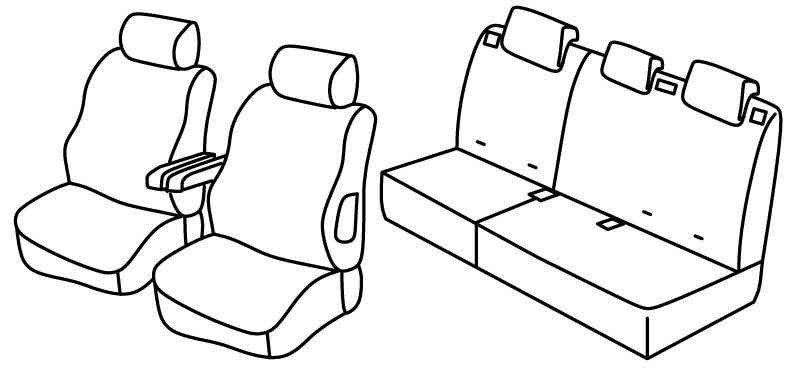 Set coprisedili Superior - Nocciola - compatibile per Peugeot 307 5p (06/01>08/07) fino al 2005