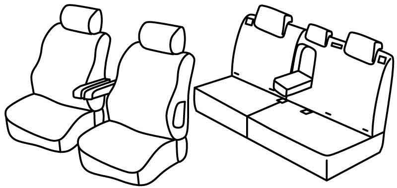 Set coprisedili Superior - Nero/Blu - compatibile per Peugeot 307 5p (06/01>08/07) dal 2006