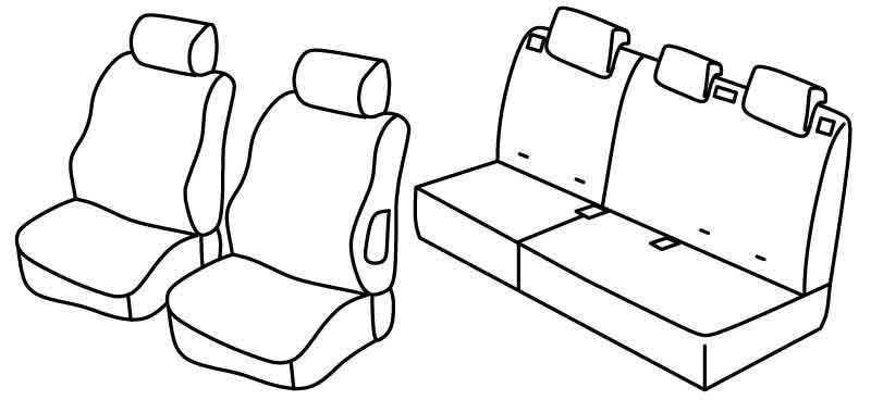 Set coprisedili Superior - Grigio/Nero - compatibile per Peugeot 307 5p (06/01>08/07) dal 2006