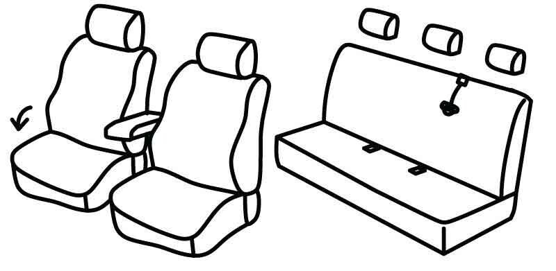 Set coprisedili Superior - Nocciola - compatibile per Renault Kangoo 5p (02/08>05/21) Maxi