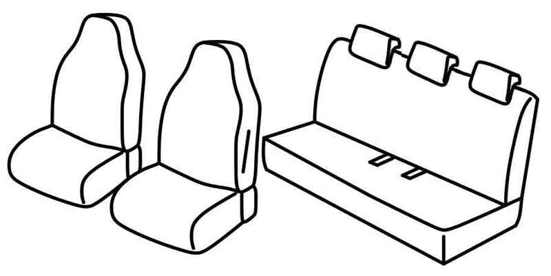 Set coprisedili Superior - Nero/Blu - compatibile per Renault Zoe (04/13>11/19)