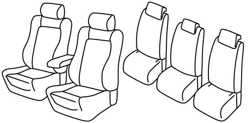 Set coprisedili Superior - Nero/Blu - compatibile per Skoda Roomster (09/06>10/15) Sport