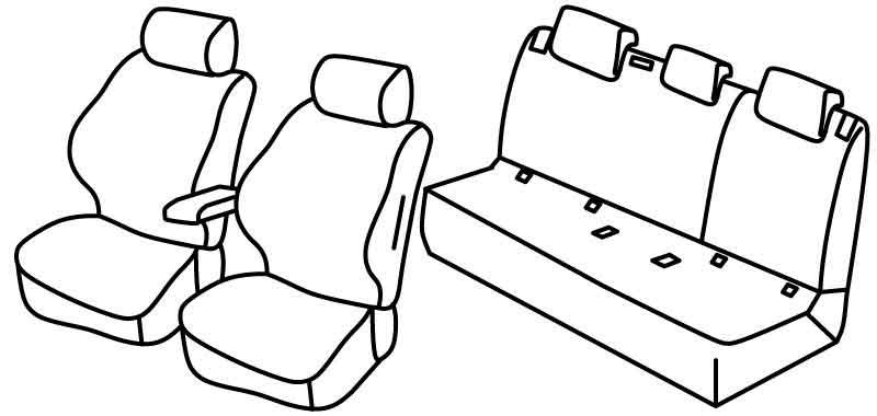 Set coprisedili Superior - Beige - compatibile per Skoda Kamiq (12/19>) Ambition - Skoda Scala 5p (06/19>) Ambition
