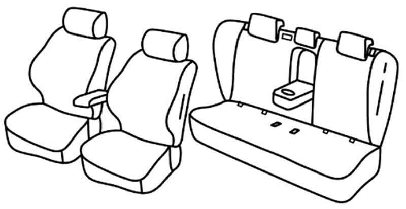 Set coprisedili Superior - Nero/Rosso - compatibile per Skoda Scala 5p (06/19>)