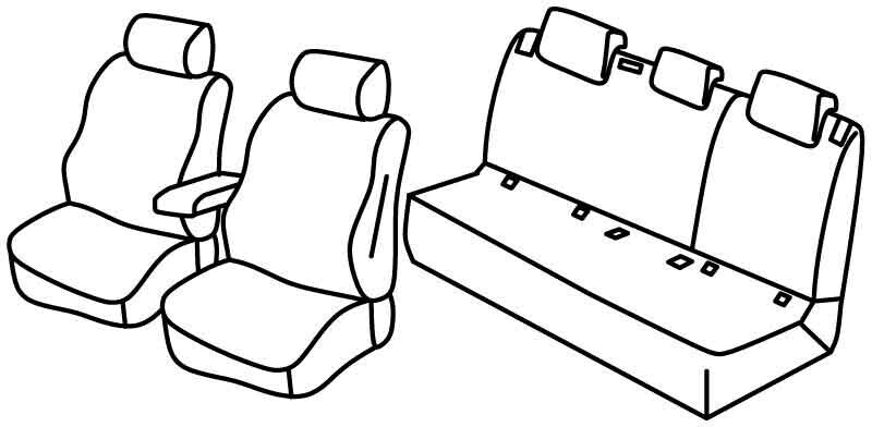 Set coprisedili Superior - Grigio/Nero - compatibile per Skoda Fabia 5p (09/21>) Ambition