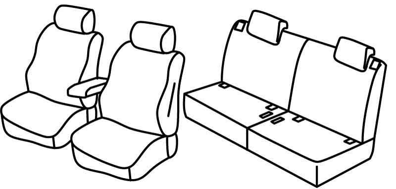 Set coprisedili Superior - Nero/Blu - compatibile per Suzuki Ignis (01/17>07/25)