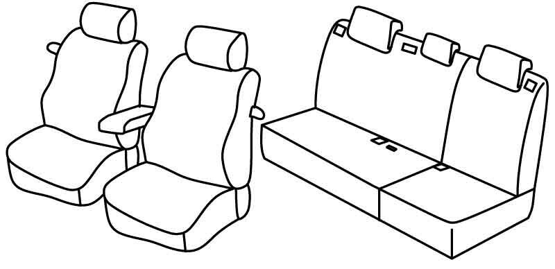 Set coprisedili Superior - Nero/Blu - compatibile per Toyota Auris 3p (04/07>11/12)