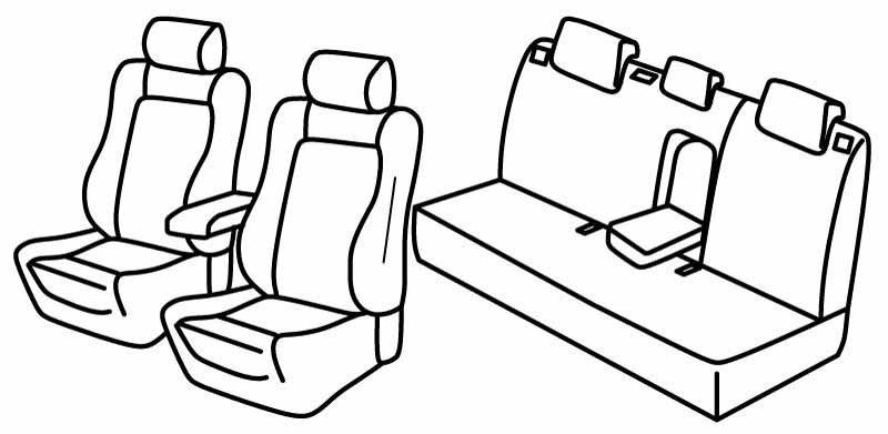 Set coprisedili Superior - Nero/Rosso - compatibile per Toyota Auris 5p (06/15>03/19) Hybrid