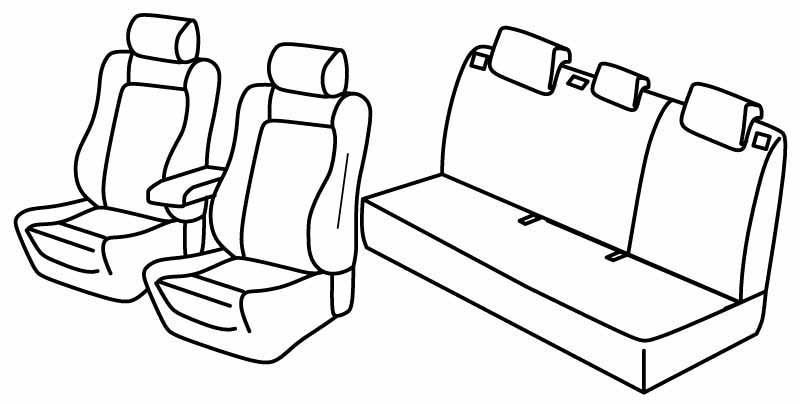 Set coprisedili Superior - Nero/Rosso - compatibile per Toyota Auris 5p (12/12>05/15)