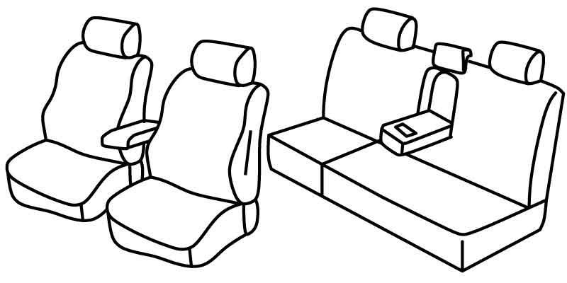 Set coprisedili Superior - Nero/Blu - compatibile per Toyota Hilux Pick-Up (06/16>)