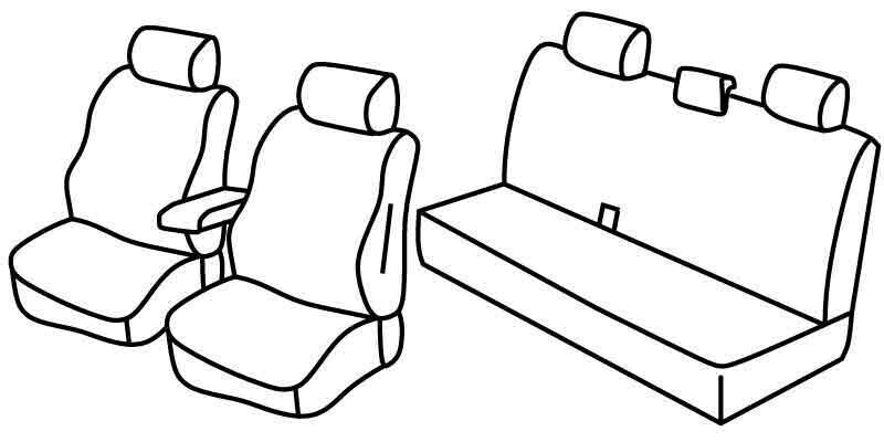 Set coprisedili Superior - Nero/Grigio - compatibile per Toyota Hilux Pick-Up (06/16>09/20)
