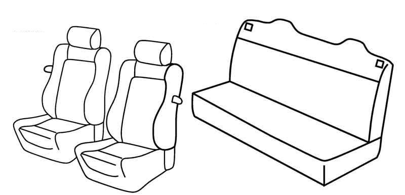 Set coprisedili Superior - Nero/Grigio - compatibile per Volkswagen Golf IV Cabrio (10/97>10/03) fino al 2009