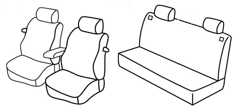 Set coprisedili Superior - Grigio/Nero - compatibile per Volkswagen Golf IV 3p (10/97>10/03) fino al 1999