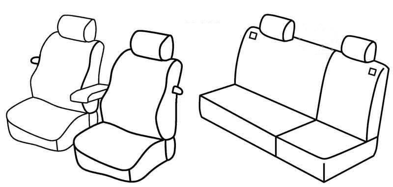 Set coprisedili Superior - Nero/Rosso - compatibile per Volkswagen Golf IV 3p (10/97>10/03) fino al 1999