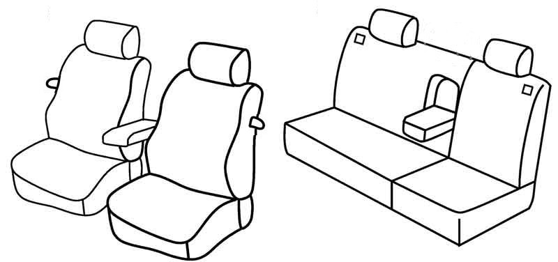 Set coprisedili Superior - Grigio/Nero - compatibile per Volkswagen Golf IV 3p (10/97>10/03) fino al 1999