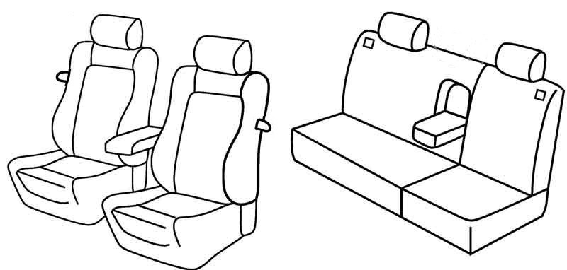 Set coprisedili Superior - Nero/Blu - compatibile per Volkswagen Golf IV 3p (10/97>10/03) fino al 1999