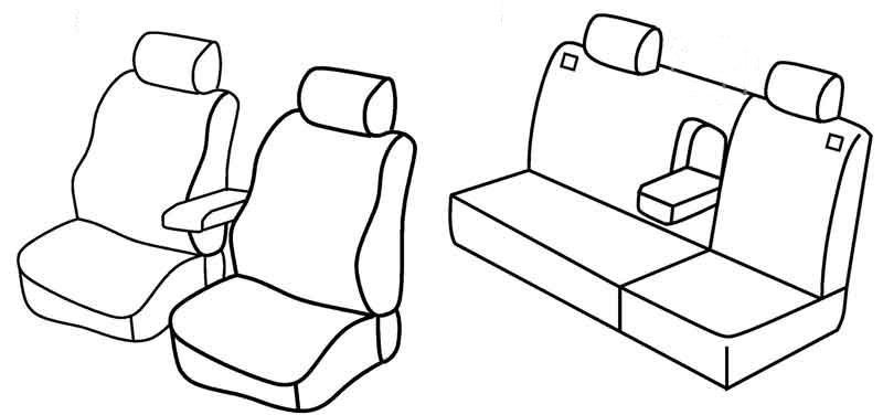 Set coprisedili Superior - Nero/Blu - compatibile per Volkswagen Golf IV 5p (10/97>10/03) fino al 1999