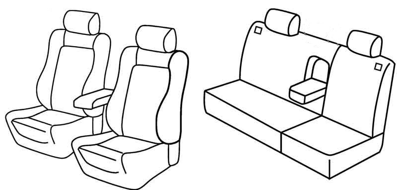 Set coprisedili Superior - Nero/Blu - compatibile per Volkswagen Golf IV 5p (10/97>10/03) fino al 1999