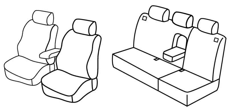Set coprisedili Superior - Grigio/Nero - compatibile per Volkswagen Golf IV Variant (04/99>05/06) dal 2000