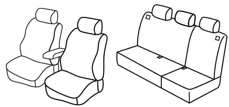 Set coprisedili Superior - Beige - compatibile per Volkswagen Golf IV Variant (04/99>05/06) dal 2000