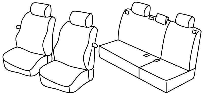 Set coprisedili Superior - Grigio/Nero - compatibile per Volkswagen Polo 3p (11/01>08/09)