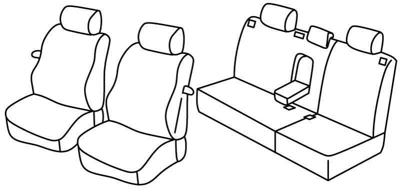 Set coprisedili Superior - Nero/Rosso - compatibile per Volkswagen Polo 3p (11/01>08/09)