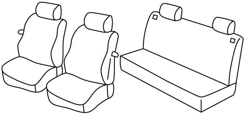Set coprisedili Superior - Nero/Blu - compatibile per Volkswagen Polo 3p (11/01>08/09)