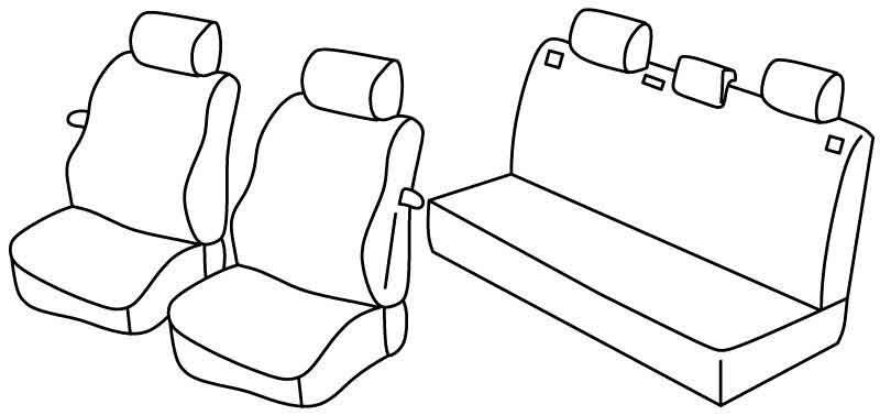 Set coprisedili Superior - Nero/Blu - compatibile per Volkswagen Polo 3p (11/01>08/09)