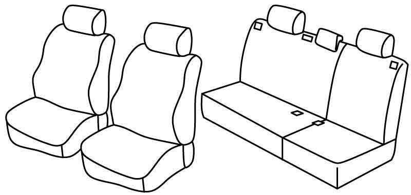 Set coprisedili Superior - Nero/Blu - compatibile per Volkswagen Polo 5p (11/01>08/09)