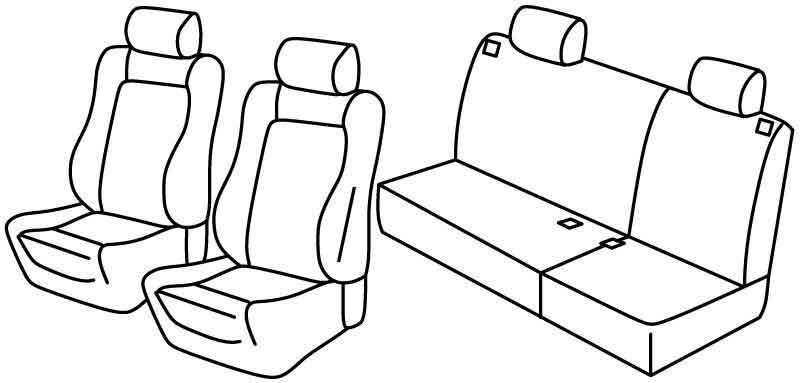 Set coprisedili Superior - Nero/Blu - compatibile per Volkswagen Polo 5p (11/01>08/09)