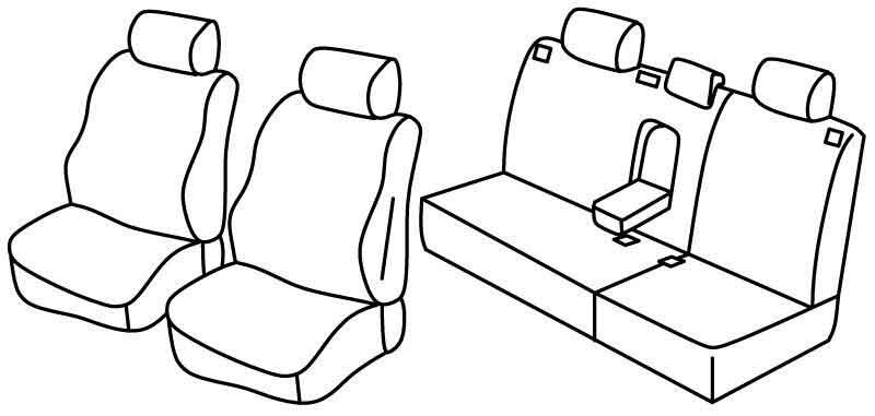 Set coprisedili Superior - Nero/Blu - compatibile per Volkswagen Polo 5p (11/01>08/09)