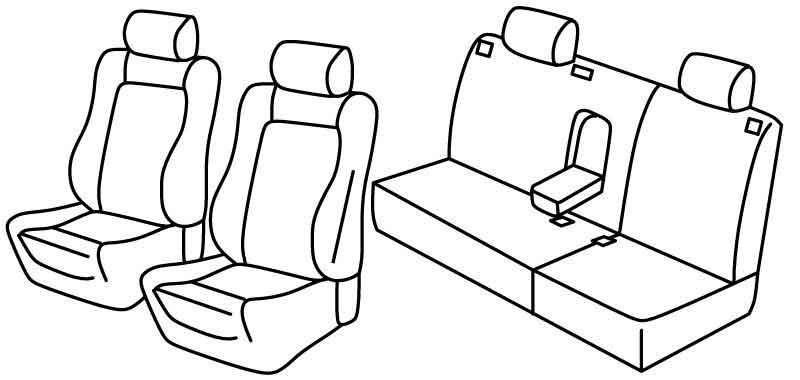 Set coprisedili Superior - Nero/Rosso - compatibile per Volkswagen Polo 5p (11/01>08/09)