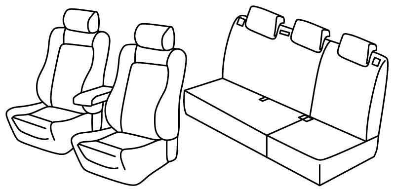 Set coprisedili Superior - Nero/Blu - compatibile per Volkswagen Polo 5p (09/09>04/14) Highline